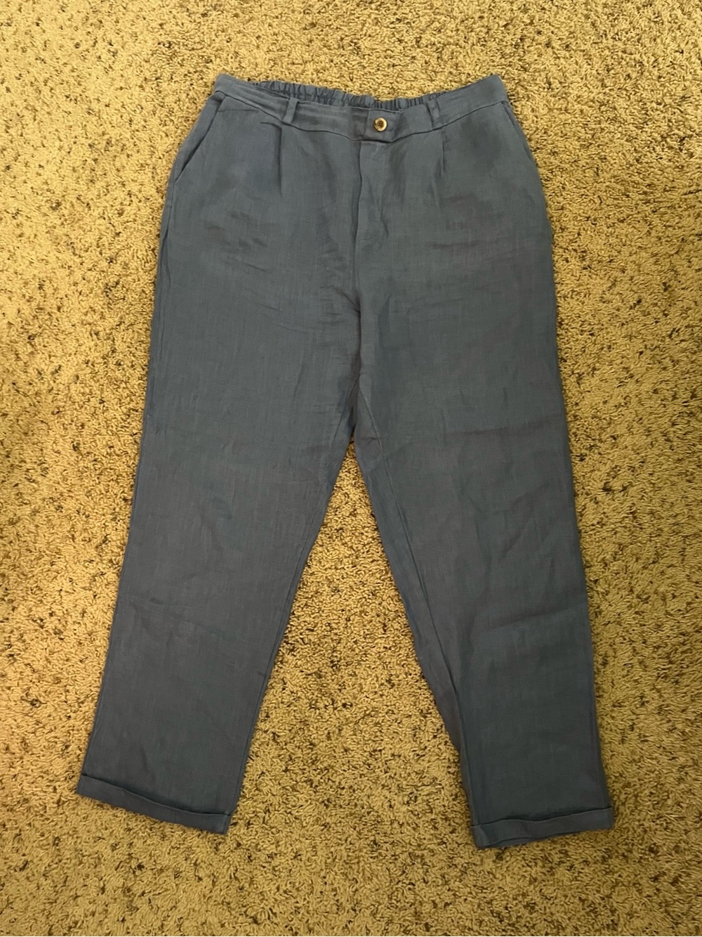 Blue Linen Pants Made in Greece